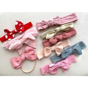 NWOT Baby Girl Headband Bows / Top Knot - Sized 0-24 months - Set of 9
